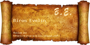 Biros Evelin névjegykártya
